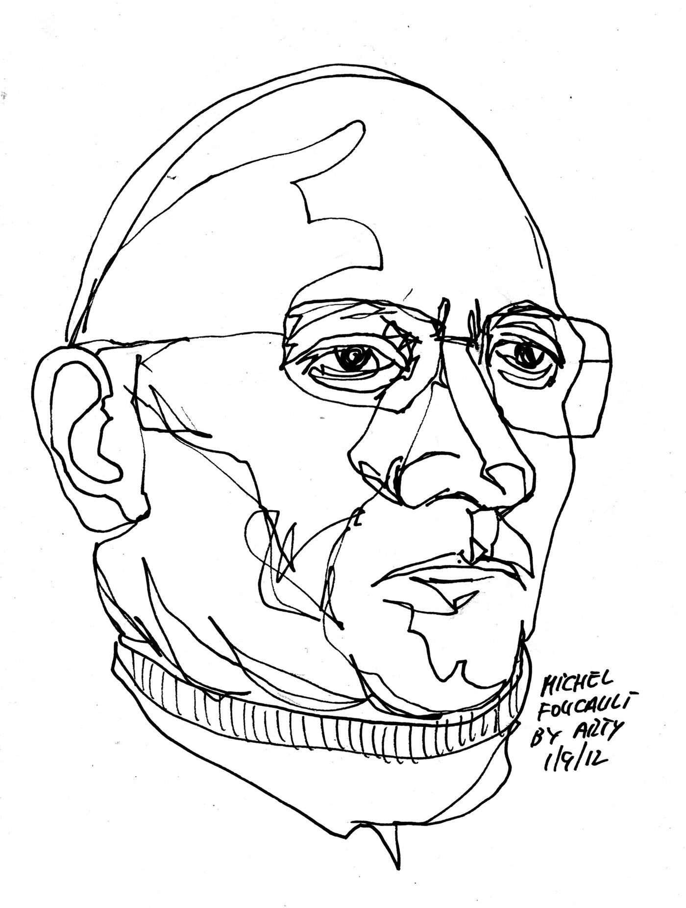 Tranh vẽ chân dung Michel Foucault
